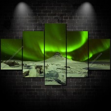 Landscape Wall Art Canvas Print Decor Set Aurora Borealis Northern Light Picture   112358596864